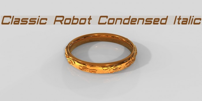 Classic Robot Condensed Italic Font examples
