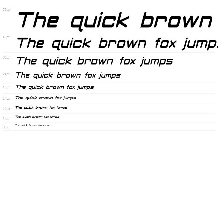 Classic Robot Condensed Italic Waterfall