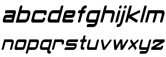 Classic Robot Condensed Italic Font LOWERCASE