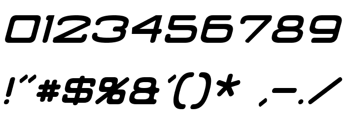 Classic Robot Italic Font OTHER CHARS