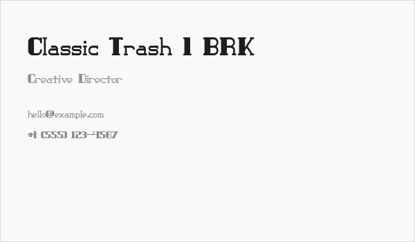 Classic Trash 1 BRK Business Card