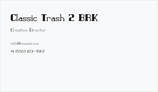 Classic Trash 2 BRK Business Card