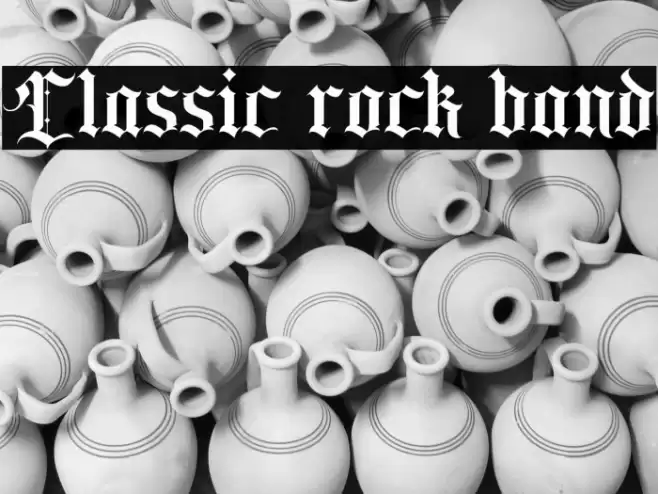 Classic rock band Font examples