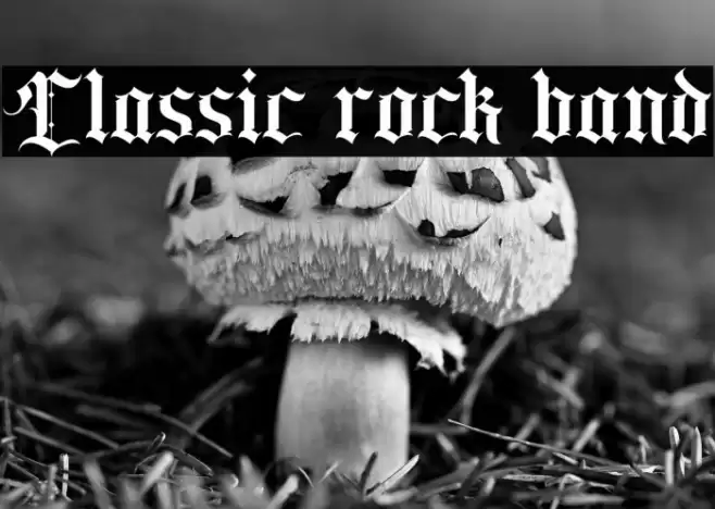 Classic rock band Font examples