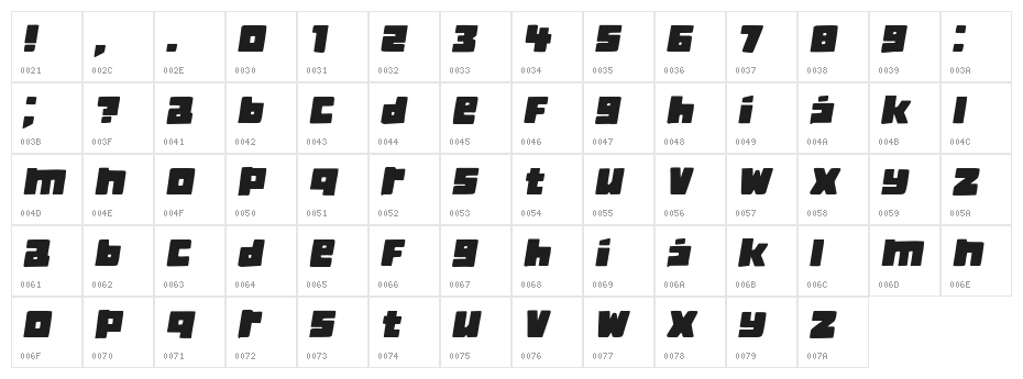 Classica Book Italic Character Map