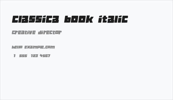 Classica Book Italic Business Card