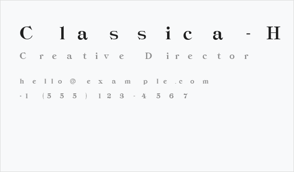 Classica-Heavy Regular Business Card