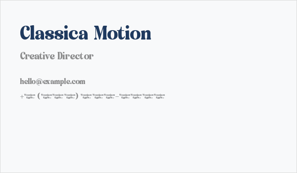 Classica Motion Business Card