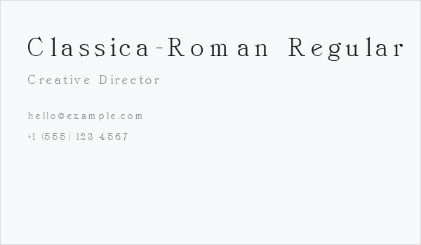 Classica-Roman Regular Business Card
