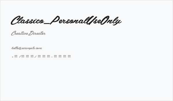 Classico_PersonalUseOnly Business Card