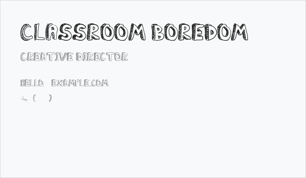 Classroom Boredom Business Card
