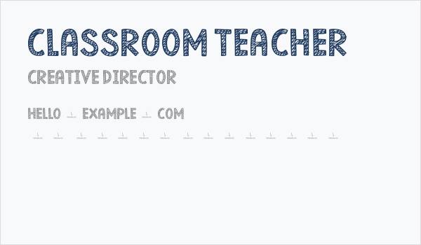 Classroom Teacher Business Card