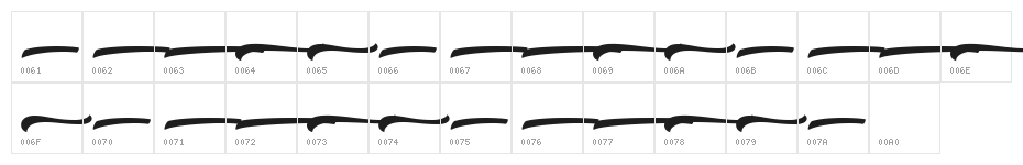 Classual swash Character Map