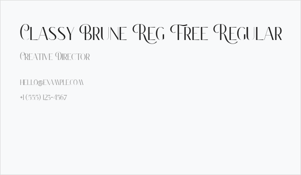 Classy Brune Reg Free Regular Business Card