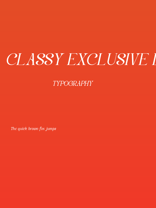 Classy Exclusive DEMO Italic Poster