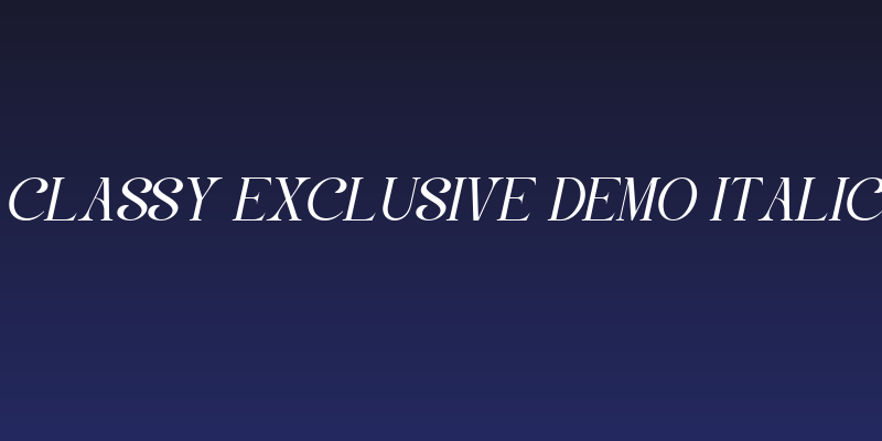 Classy Exclusive DEMO Italic Social Header