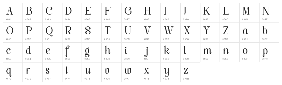Classy Exclusive DEMO Regular Character Map