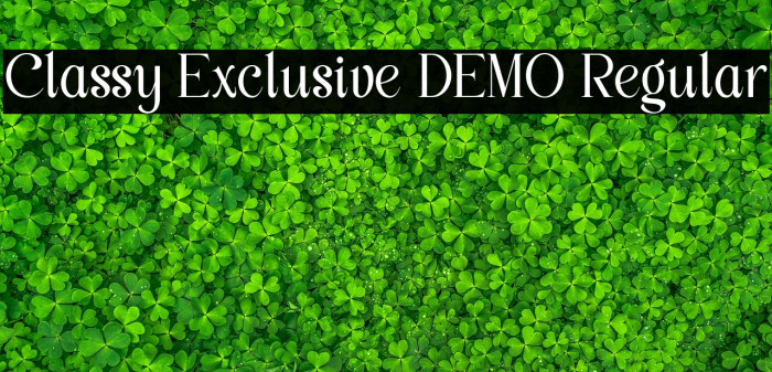 Classy Exclusive DEMO Regular Font examples
