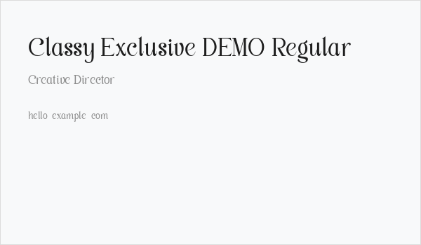 Classy Exclusive DEMO Regular Business Card