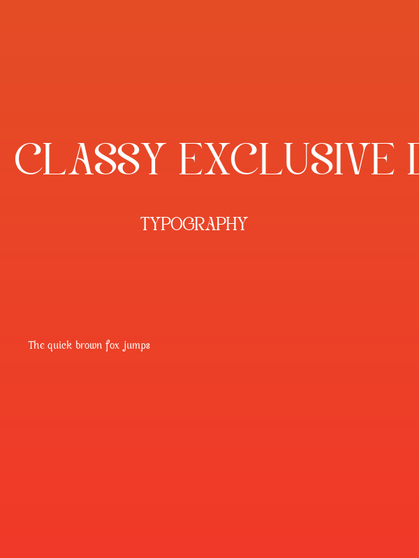 Classy Exclusive DEMO Regular Poster