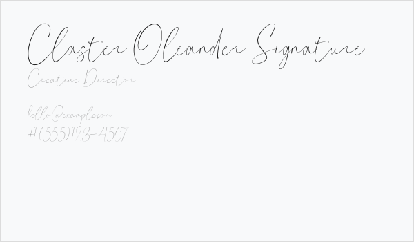Claster Oleander Signature Business Card