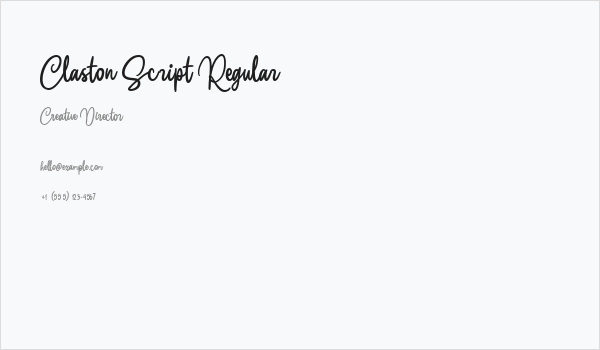 Claston Script Regular Business Card