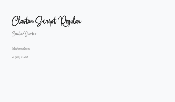 Claston Script Regular Business Card