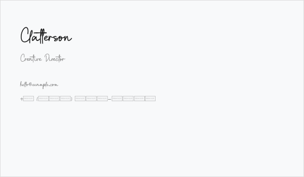 Clatterson Business Card