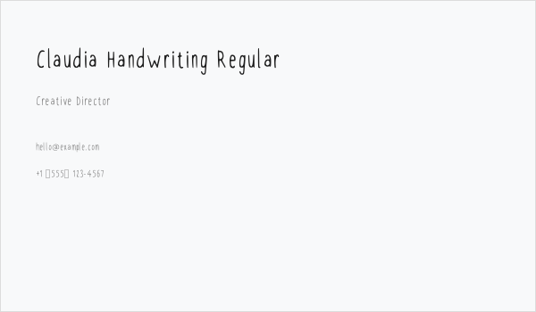 Claudia Handwriting Regular Business Card