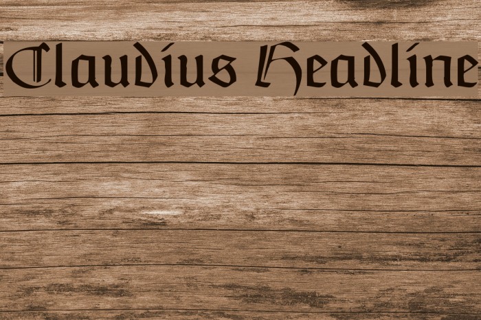 Claudius Headline Font examples