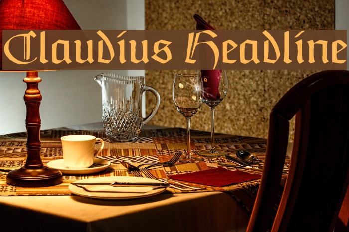 Claudius Headline Font examples