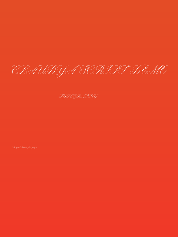 Claudya Script Demo Poster