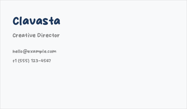Clavasta Business Card
