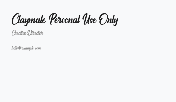 Claymale Personal Use Only Business Card