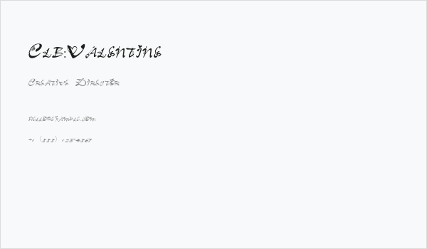 Clb:Valentine Business Card