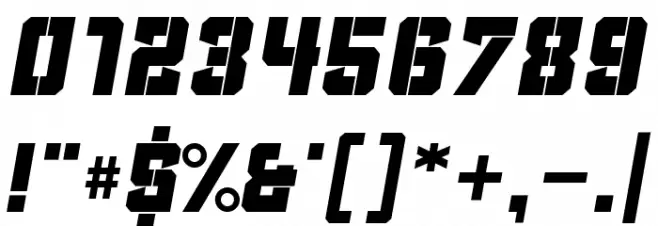 Clean Sports Stencil Font OTHER CHARS