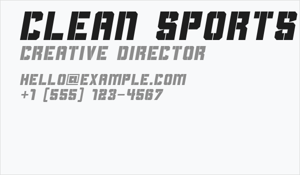Clean Sports Stencil Business Card