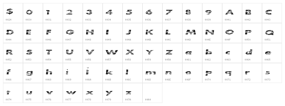 CleanBubbles Character Map