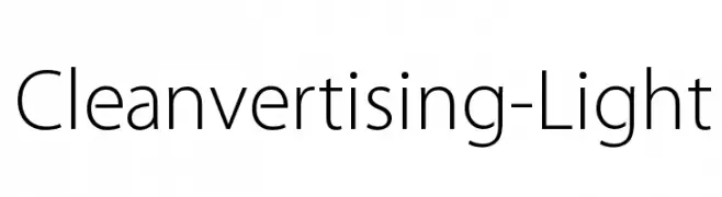 Cleanvertising-Light  नि: शुल्क फ़ॉन्ट्स डाउनलोड