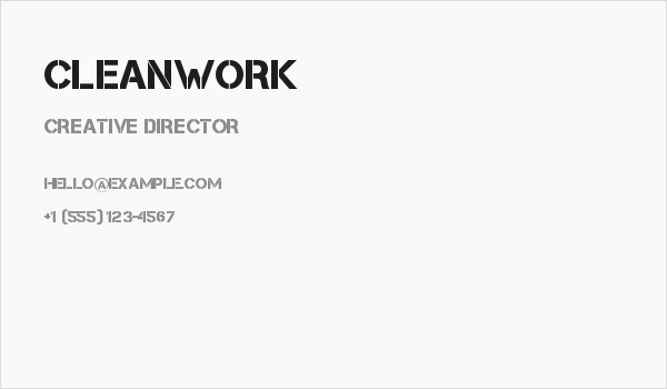 Cleanwork Business Card