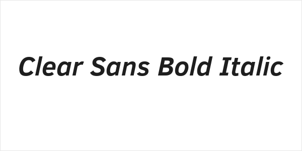 Clear Sans Bold Italic Logo