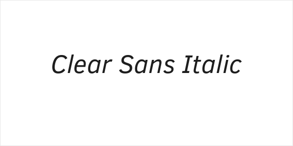 Clear Sans Italic Logo