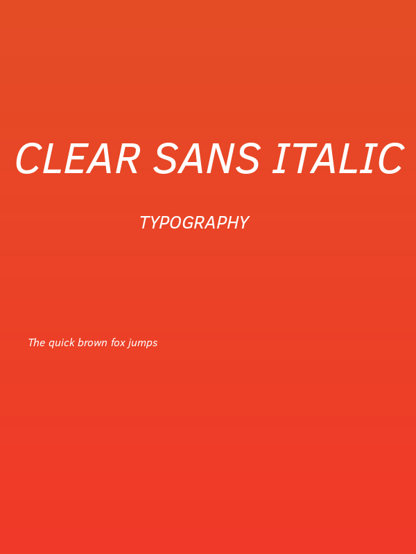 Clear Sans Italic Poster