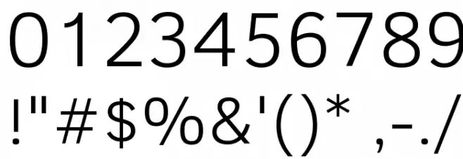 Clear Sans Light Font OTHER CHARS