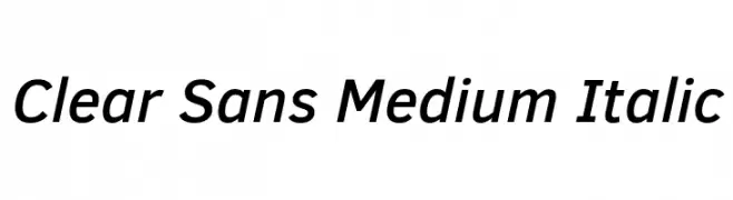 Clear Sans Medium Italic  Frei Schriftart Herunterladen