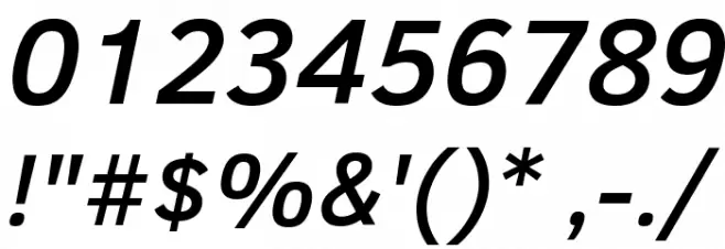 Clear Sans Medium Italic Font OTHER CHARS