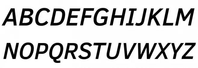 Clear Sans Medium Italic Caratteri MAIUSCOLE