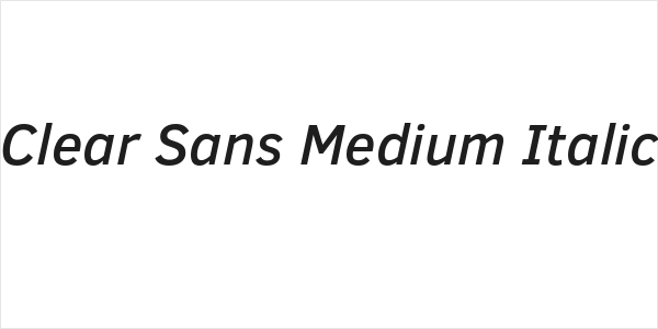 Clear Sans Medium Italic Logo