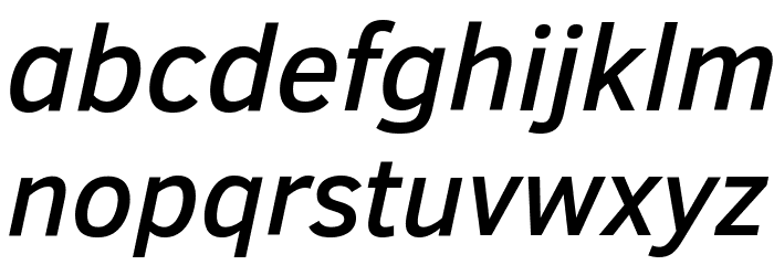 Clear Sans Medium Italic Font LOWERCASE