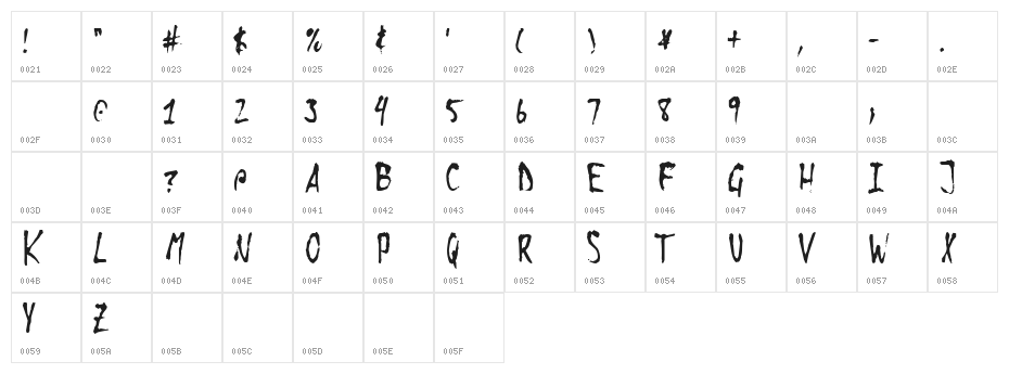 Clear Snow Sect Character Map